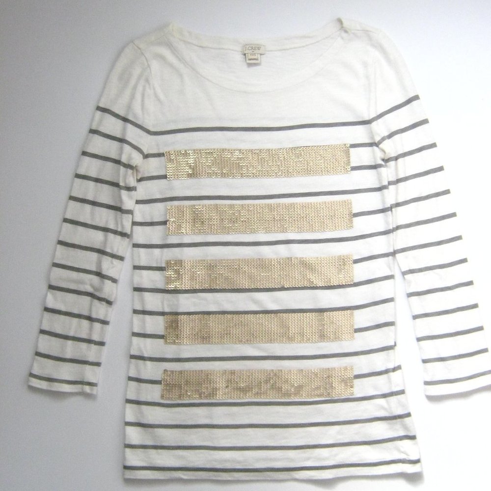 J. Crew Factory Striped Sequin Top